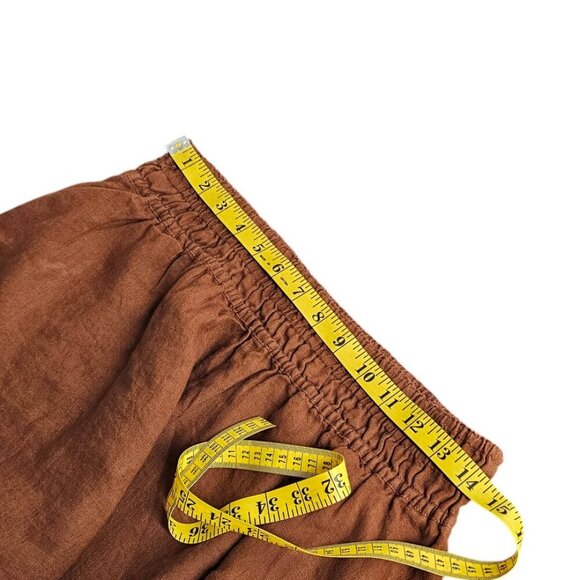 Anthropologie The Somerset Shorts, 100% Linen, Brown, Smocked Waist, Size M, NWT - Picture 6 of 9